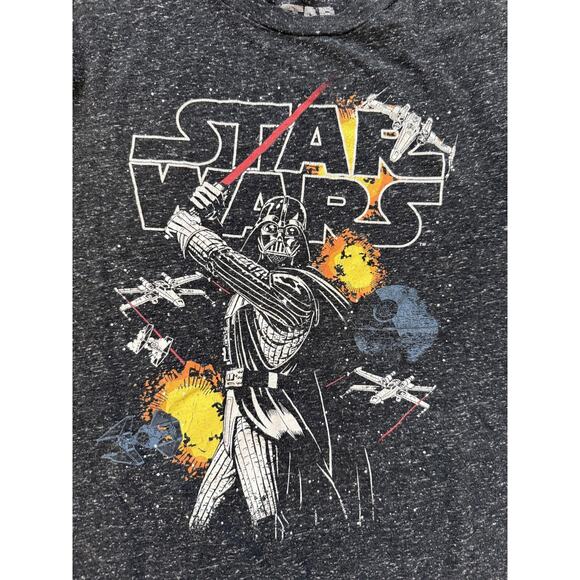 Star Wars Darth Vader Shirt Youth Large Black Heather Graphic Tee Disney Movie - Picture 2 of 6